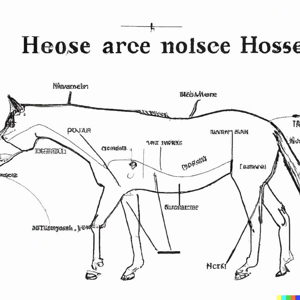 a horse, scientific diagram